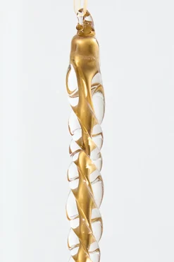 8.5" Gold Glass Icicle Ornament