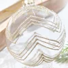 5" Gold Glitter Art Deco Glass Ornament