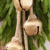 17" Gold Iron Jingle Bell & Jute Rope Ornament