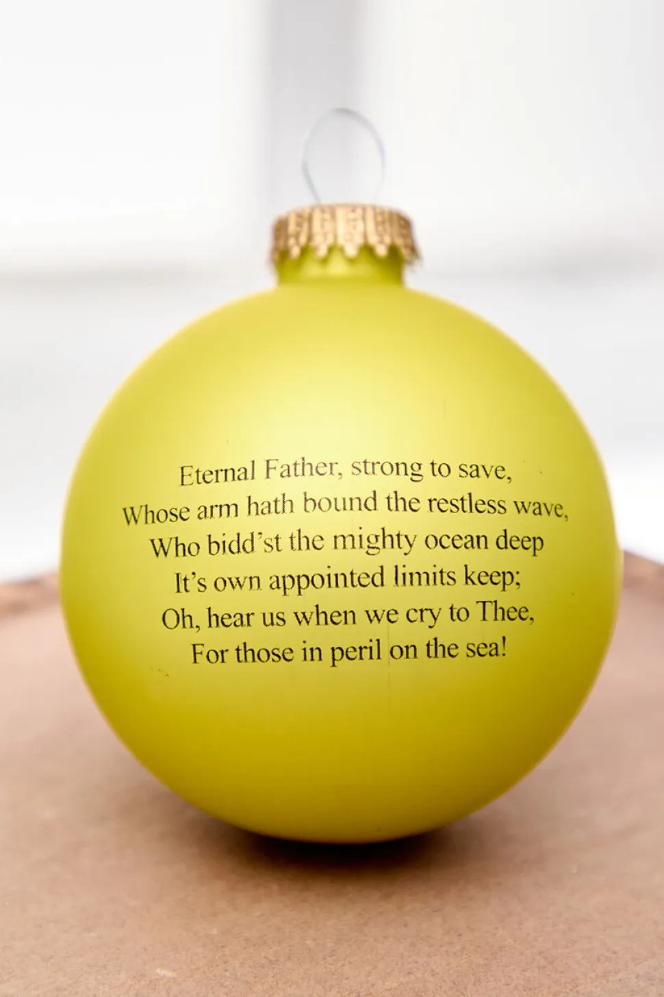 3.25" Gold U.S. Navy Logo & Hymn Glass Ball Ornament