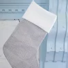 Gray Stocking with White Quilt Trim