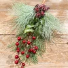 16" Green & Burgundy Berry Pine Cedar Pick