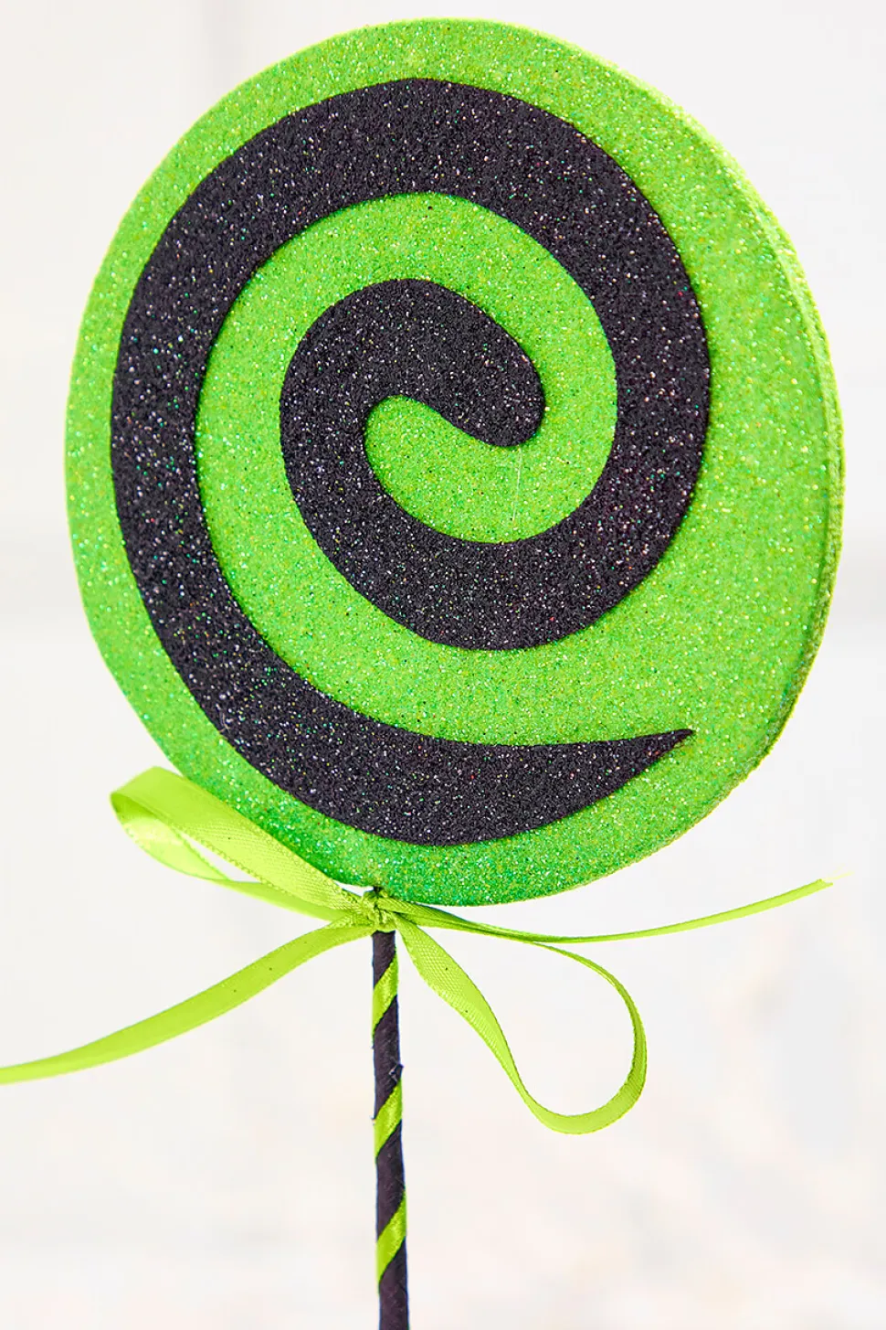 17" Green Glitter Lollipop Pick