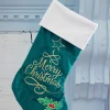 Green Stocking with Merry Christmas