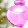 9" Hot Pink Pearlescent Finial Ornament