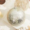 6” Iced Metallic Ball Ornament
