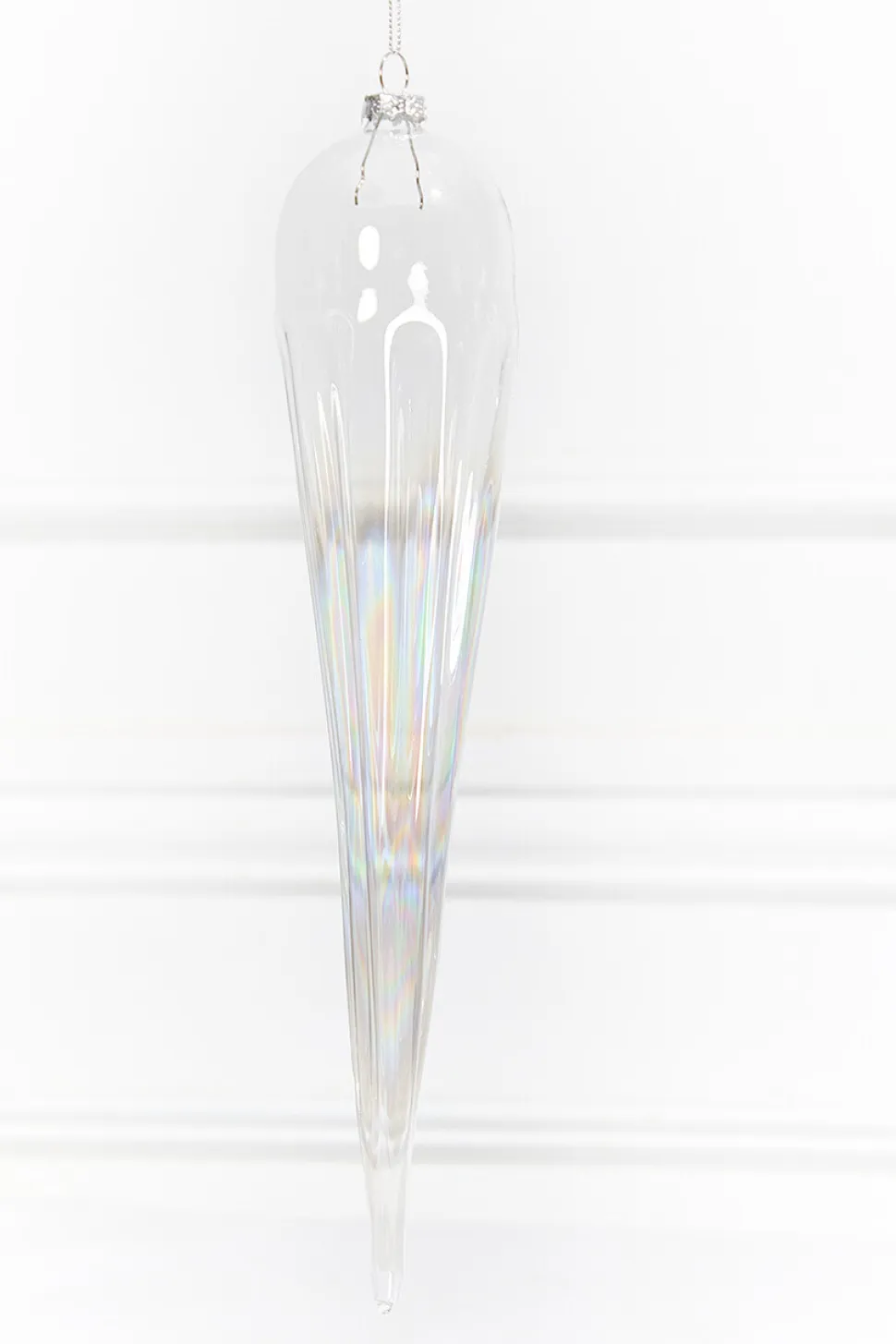 13" Iridescent Finial Glass Ornament