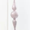12" - 13" Iridescent Glitter Finial Glass Ornament