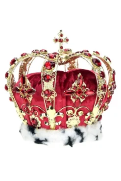 8.5" Jeweled King Crown, Red - Mark Roberts