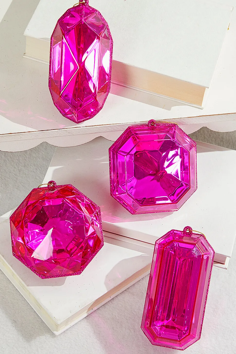 4"-5" Jewel Ornament - Pink