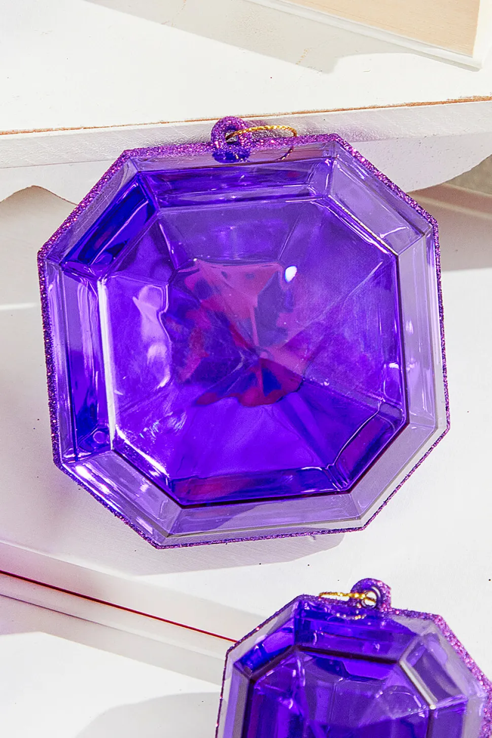 4"-5" Jewel Ornament - Purple
