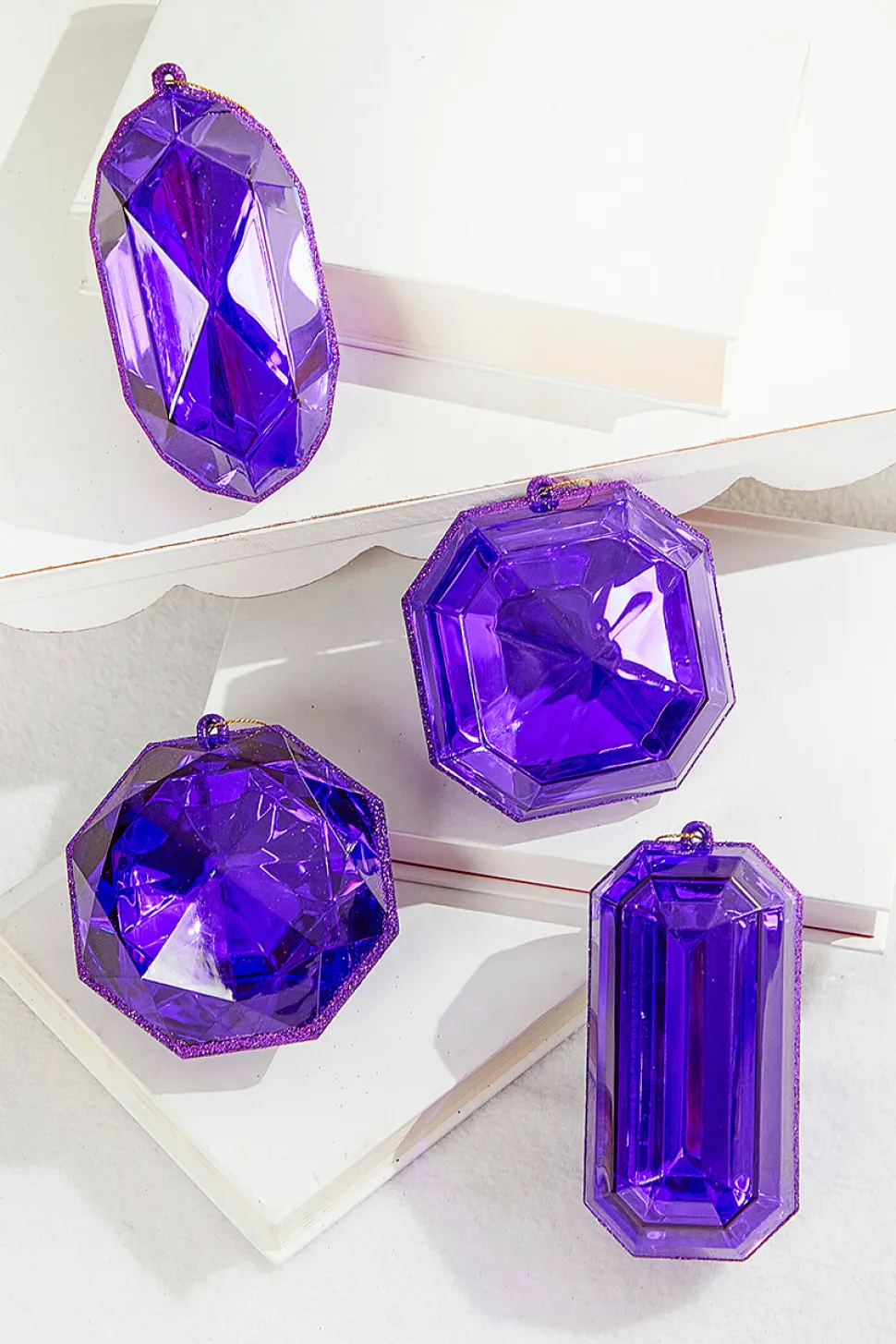 4"-5" Jewel Ornament - Purple