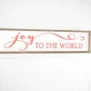 31.8” Joy To The World Embossed Sign with Wood Frame & Glitter Accent Letters