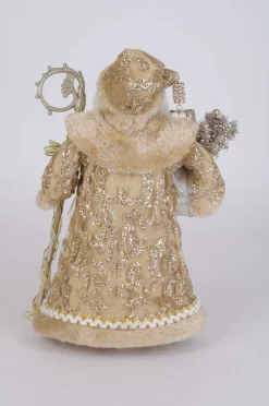 17" Karen Didion Lighted Touch of Gold Santa