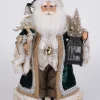 17" Karen Didion Lighted Woodland Emerald Santa