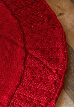 Knitted Tree Skirt - Red