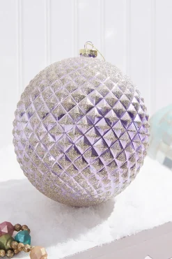 6" Lavender Gold Ball Ornament