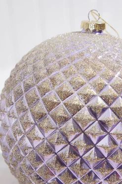 6" Lavender Gold Ball Ornament