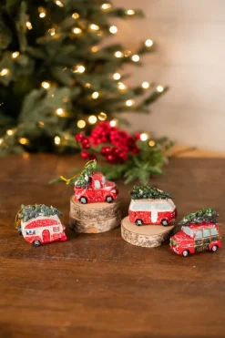 3.7” L Resin Holiday Vehicle with Tree Ornament