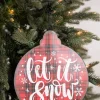 8.6” Metal Buffalo Check Christmas Ornaments