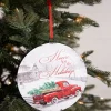 6.6” Metal Holiday Winter Scene Ornament