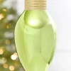 9" Metallic Lime Green Light Bulb Ornament