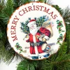 8" Metal with Glitter Vintage Merry Christmas