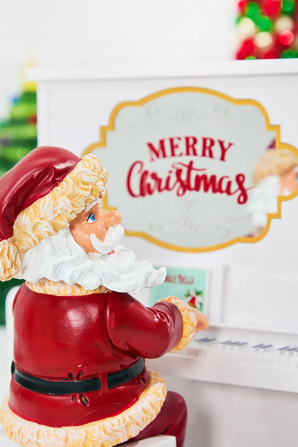 10" Mr. Christmas Sing Along Santa W/ 12 Song Sheets