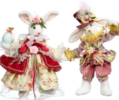 13" - 15" Mr & Mrs Cotton Tail Rabbit, Set of 2 - Mark Roberts