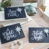 4.5" Navy Holy Night Plaque Ornament