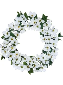 20” North American Dogwood Wreath - White
