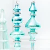 9.5" Northern Sky Blue Glass Finial Ornament