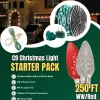 250' Outdoor Christmas Lighting Kit - Warm White/Red