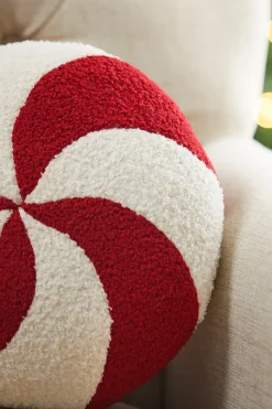 Peppermint Round Pillow 11