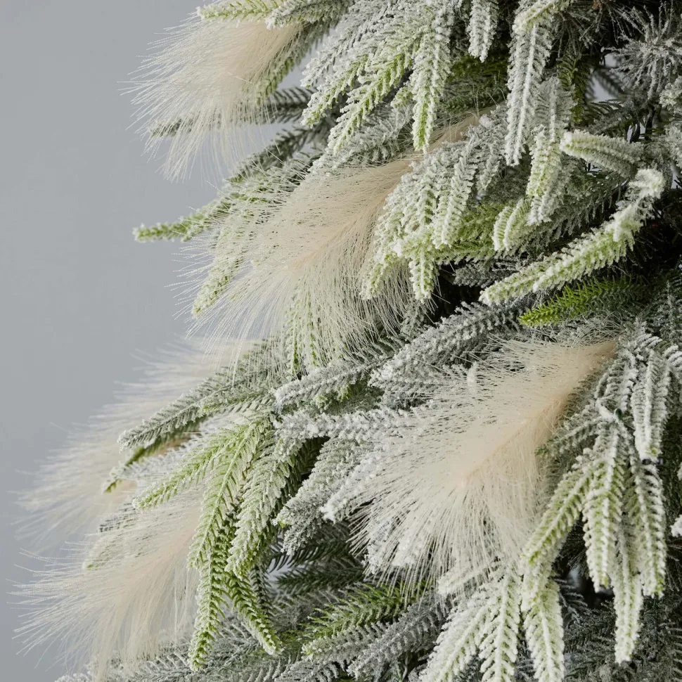 7.5' Pine and Pampas Artificial Christmas Tree with 550 Warm White LED Lights