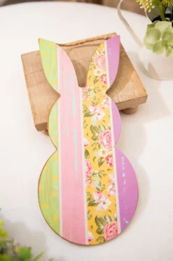10" Pink/Lavender/Yellow/Green Pattern Rabbit