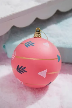 4" Pink With Arrows Ball Ornament