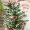 18” Plaid Santa with Tree & Bells Figure