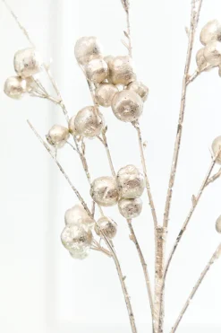 36" Platinum Glitter Crabapple Spray