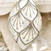4" - 6" Platinum & Gold Glitter Glass Ornament