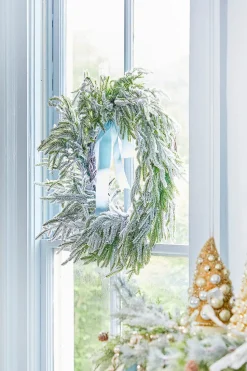 24” Real Touch Flocked Norfolk Wreath