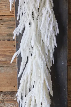 48” Real Touch Flocked White Norfolk Garland