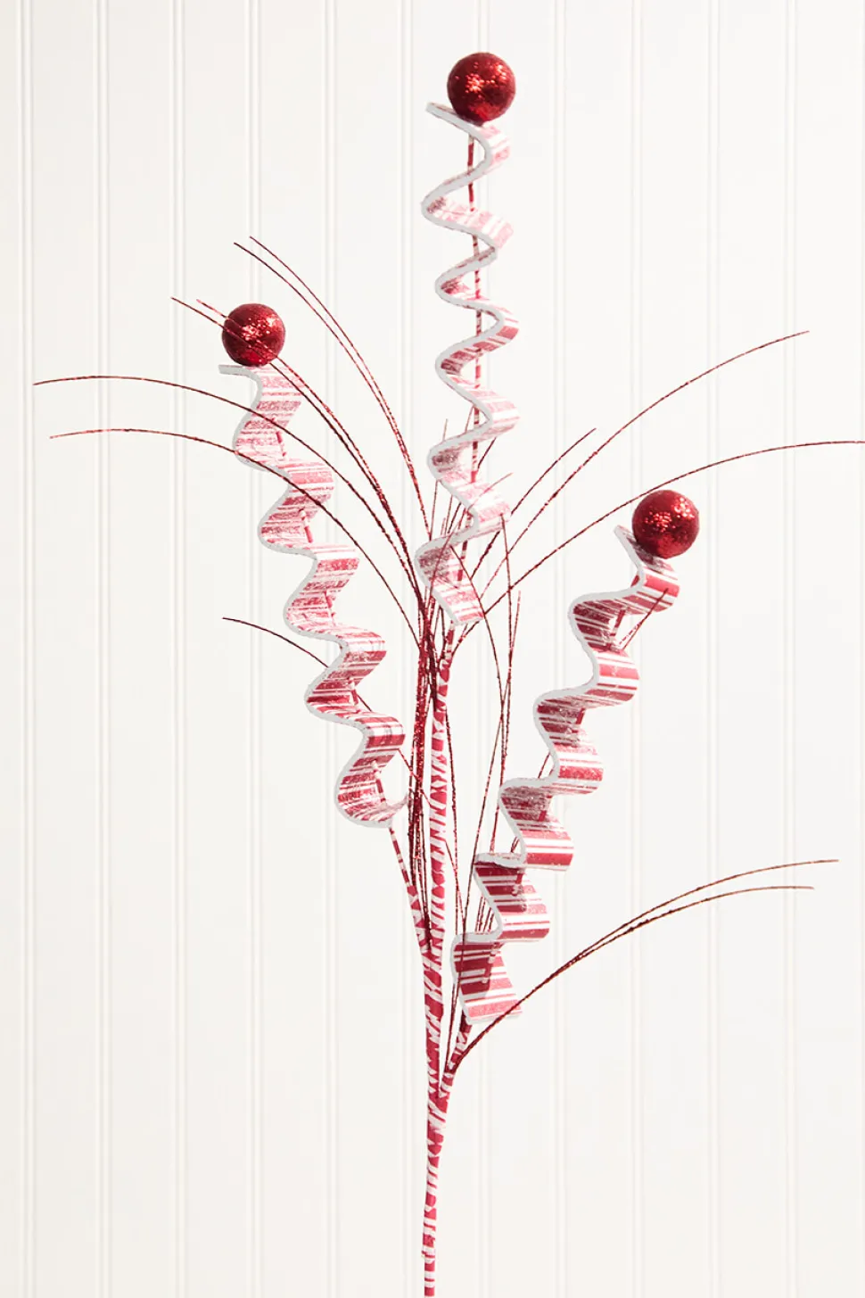 31" Red and White Peppermint Spray