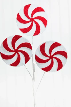 20” Red and White Peppermint Swirl Stem