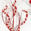 34" Red and White Twist Grass Spray