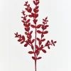 30" Red Glitter Eucalyptus Spray