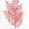 35" Red Glitter Fern Spray