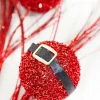 26" Red Glitter Santa Belt Spray