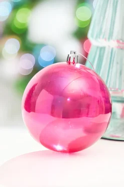 4" Red Iridescent Ball Ornament