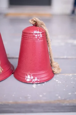 Red Tin Bells - Set of 3